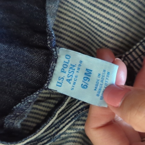 U.S Polo Assn. Overalls with Long Sleeve One Piece Size 6/9 Month - Picture 6 of 9